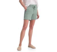 Shorts STREET ONE, Damen, Gr. 40, grün (schwarz mint grün), Stoff, 59% Polyester, 40% Viskose, 1% Elasthan, unifarben, regular fit normal, Hosen Shorts, Middle Waist (17275220-40) schwarz mint grün