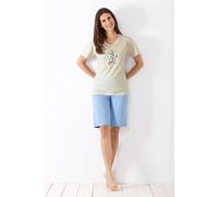 hajo Damen Shorty-Schlafanzug, Premium Cotton hellblau 48/50