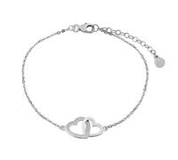 Damen-Silberarmband Hermine mit Doppelherz