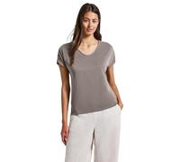 Street One Frauen Silk-Look Shirt mit Raffung in Braun, Gr: 44