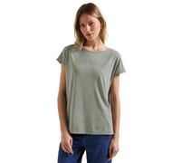 Street One Damen A323340 Silk-Look Shirt mit Wording, Dusty Milky Green, 36
