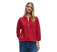 Sweatshirt STREET ONE, Damen, Gr. 46, racing rot, Sweatware, Obermaterial: 46% Modal, 46% Polyester, 8% Elasthan, unifarben, regular fit normal, Rundhals, Bündchen, Sweatshirts Sweatshirt, mit Bündche