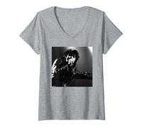 Damen Siouxsie Sioux of The Banshees singt live Martin O'Neill T-Shirt mit V-Ausschnitt