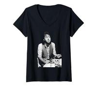Damen Sir Paul McCartney von The Beatles & Wings Eating 1977 T-Shirt mit V-Ausschnitt