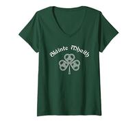 Damen Slainte Mhaith Cheers Good Health Kleeblatt St. Paddy's Day T-Shirt mit V-Ausschnitt