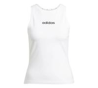 Tanktop ADIDAS SPORTSWEAR "W LIN SJ TK", Damen, Gr. XS, schwarz-weiß (weiß, schwarz), Obermaterial: 93% Baumwolle, 7% Elasthan, sportlich, Rundhals, Tops (75325025-XS) weiß, schwarz