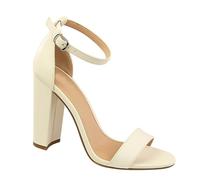 Damen Slingpumps Offen Toe Pumps High Heels Sexy Schnall Blockabsatz Sandalen 9cm Hochzeit Büro Schuhe (weiß,39)