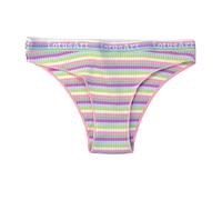 Damen Slip Frauen Bunte Baumwolle Gestreifte Slips Französisch Stil Regenbogen Unterwäsche Sexy Low Unterhose Mädchen Panty Periodenunterschwäsche Nur Die Höschen Für Frauen (A, XL)