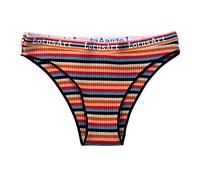 Damen Slip Frauen Bunte Baumwolle Gestreifte Slips Französisch Stil Regenbogen Unterwäsche Sexy Low Unterhose Mädchen Panty Periodenunterschwäsche Nur Die Höschen Für Frauen (C, M)