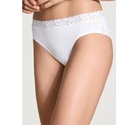 Calida Bodywear Slip Natural Comfort Lace – Damen, Regular Cut, Supima-Baumwolle, Gr. M Weiß