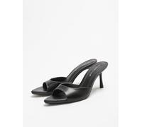 Damen Slip-On Stiletto Heel Mule Sandalen Peep Toe Weiß 2,95 Zoll Absatz Casual Party Hochzeit Slides