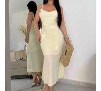 Damen Slipkleid mit Aprikosenblüten-Dekor, Partykleid, Damen Midi-Kleid, Sommerkleid, Bodycon Maxikleid, elegantes Sommer-Maxikleid