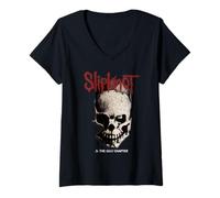 Damen Slipknot Tribal Totenkopf auf der Rückseite T-Shirt mit V-Ausschnitt