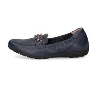 CAPRICE Damen Slipper aus Leder mit Schnalle, Blau (Ocean Deer), 41 EU