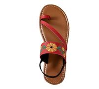 Damen Slipper Sandalen Mit Zehenring, Flache Ballerinas Mit Blumenstickerei, Lässige Reise Strandschuhe Sale Angebote Sandalen Bequeme Sommer Sandaletten Elegante Schöne Kostenlose Rücksendungen