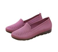 Damen-Sneaker aus Netzstoff, atmungsaktiv, zum Hineinschlüpfen, Knöchel, Wanderschuhe, leicht, ohne Spitze, Fußgewölbeunterstützung, Sneaker, Sommermode, bequeme Turnschuhe, violett, 36.5 EU