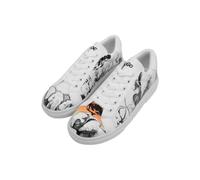 Damen-Sneaker aus veganem Leder, Weiß, Motiv: Sunset Animals, Mehrfarbig, 41 EU