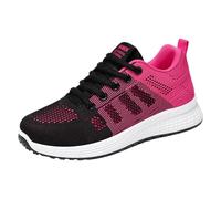 Damen Sneaker Mit SchnüRung Leichte Laufschuhe Mesh Running Shoes Atmungsaktiv Sommerschuhe Bequeme Sportschuhe Mit Weiche Sohle Turnschuhe rutschfest StraßEnlaufschuhe Gym Fitnesschuhe