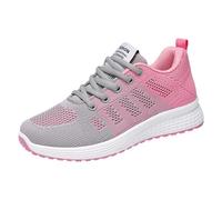 Damen Sneaker Mit SchnüRung Leichte Laufschuhe Mesh Running Shoes Atmungsaktiv Sommerschuhe Bequeme Sportschuhe Mit Weiche Sohle Turnschuhe rutschfest StraßEnlaufschuhe Gym Fitnesschuhe