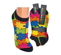 Socks4Fun Damen Sneaker Socken (2 Paar) witzig 42-47 Puzzle