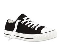 Damen Sneakers Freizeit Sneaker Low Neon Stoff Schnürer Animal Print Turn Sport Schuhe 112068 Schwarz Bernice 37 Flandell