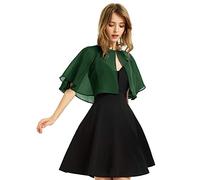 Damen Soft Chiffon Schal Wraps Shrug für Abendkleid Hochzeit Cape Bolero Flapper Cover Up, Dunkelgrün, Einheitsgröße