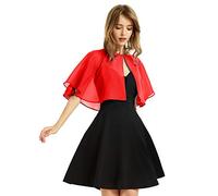Damen Soft Chiffon Schal Wraps Shrug für Abendkleid Hochzeit Cape Bolero Flapper Cover Up, Rot/Ausflug, einfarbig (Getaway Solids), Einheitsgröße