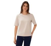 Sweatshirt CECIL, Damen, Gr. S (38), oat milk beige, Sweatware, Obermaterial: 47% Modal, 45% Polyester, 8% Elasthan, unifarben, casual, regular fit normal, Rundhals, Kurzarm, Sweatshirts, mit seitlich