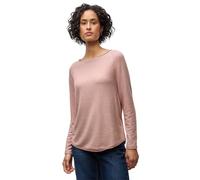 Langarmshirt STREET ONE, Damen, Gr. 44, faded rose meliert, Stoff, 67% Viskose, 30% Polyester, 3% Elasthan, unifarben, normal normal, Rundhals, abgesteppt, Shirts Langarmshirt, aus softem Materialmix 