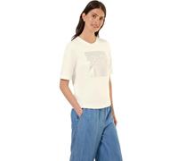 Cecil T-Shirt B323374 – Softes Terry-Satin mit Folienprint – Weiß M Damen