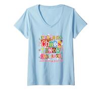 Damen Sogar in My Chaos His Grace Christlicher Glaube, Collage, Kunst T-Shirt mit V-Ausschnitt