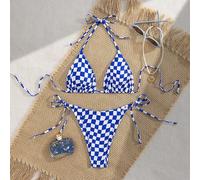 Damen Sommer Bikini Set, Neckholder Rückenfrei Damen Bademode, hochelastischer Casual Urlaubs Bikini Set, modischer und bequemer Bikini Set geeignet f