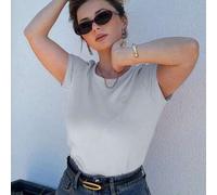 Damen Sommer Kurzarm T-Shirt mit Herz-Stickerei und rundem Kragen, Business Lässig Arbeitskleidung für Frauen