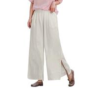 Damen Sommer Leinenhose Leicht Freizeithose Loose Beach Pants Leinenhose Lange Leinenhose Damen Elegant Locker Schlupfhose Jogginghose