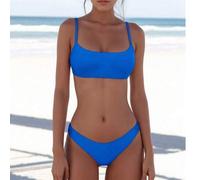 Damen Sommer Strand einfarbiger sexy Bikini Set Urlaub Casual