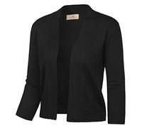 Damen Sommer Strickjacken Boleros Kurze Elegant Hochzeit Gast Party Shrug Schwarz S