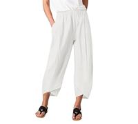 Damen Sommerhose Leicht Palazzo Hose Weite Hose Sommer High Waist Hose Breite Yoga Pants Lässige Jogginghose Luftig Freiziethose