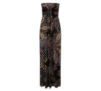 Damen-Sommerkleid, Bandeau-Ausschnitt, bedruckt, Maxi, ärmellos, lang, Freizeitkleid, Straßenmode, Übergröße, Blumendruck, Outfit, Boobtube, durchscheinendes Maxikleid, paisleymuster, 46-48