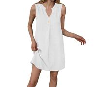 Damen Sommerkleid Elegant Halbarm Hemdkleid Party Kleider Freizeitkleider Einfarbig Midikleid Casual A Linien Kurzes Kleid,Boho Kleid Damen,Alltag/Arbeit/Partys Veranstaltungen