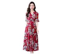 Damen Sommerkleid Elegant Halbarm Hemdkleid Party Kleider Freizeitkleider Einfarbig Midikleid Casual A Linien Kurzes Kleid,Kleid Grosse GröSsen Damen,Arbeit/Gala