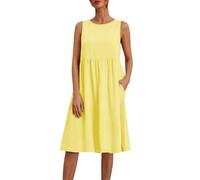 Damen Sommerkleid Elegant Halbarm Hemdkleid Party Kleider Freizeitkleider Einfarbig Midikleid Casual A Linien Kurzes Kleid,Damen Sommer Kleider,Arbeit/Gala