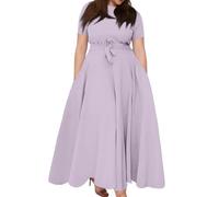 Damen Sommerkleid Große Größen Binden Maxikleid Batik Big Size Schick Sommerkleider Lässig Hawaii Kleid Luftiges High Waist Strandmode Freizeit Plus Size Kleider Mode Festkleider Verspielte