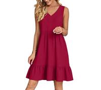 Damen Sommerkleid Kurzarm Kleider Kleid Wickelkleid,Elegantes Sommerkleid,Retro-Modisch