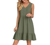 Damen Sommerkleid Kurzarm Kleider Kleid Wickelkleid,Elegantes Sommerkleid,Retro-Modisch