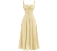 Damen Sommerkleid mit Blumenmuster Damen Ärmellos Sexy Korsett Spaghetti-Träger Midi-Länge Kleid Schlitz Elegant Boho Trägerkleid Freizeitkleider Beach Party Camisole Dress