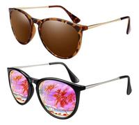Damen Sonnenbrille Polarisiert Retro Rund Vintage Designer Stil UV400