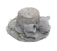 Damen Sonnenhut Mesh Blumen Hut Sommer Hut Faltbarer Elegante Blumen Sonnenhüte Breite Krempe Strandhut Damenhut für Hochzeit Tea Kirche Party Strand Hut, Strand, Strohhut, (A-042, One Size)