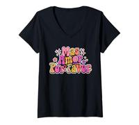 Damen Spanisch Inspirierend Mehr Liebe Bitte Mas Amor Por Favor T-Shirt mit V-Ausschnitt