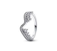 Damen Sparkling Asymmetric Wave Ring 192543C01-52 52