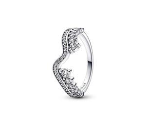 Damen Sparkling Asymmetric Wave Ring 192543C01-52 52